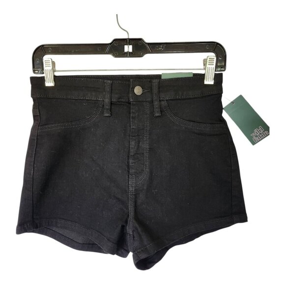 NWT Wild Fable Highest Rise Mom Shorts Women’s Size‎ 6/28 Waist - Black - Picture 1 of 9